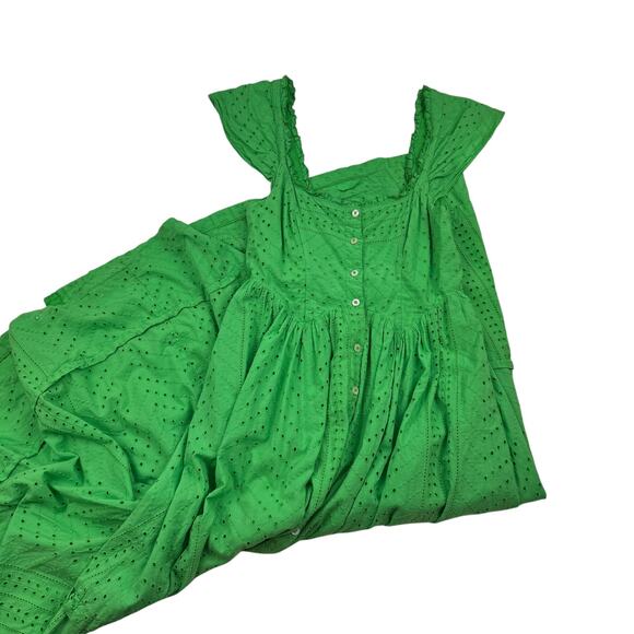 Urban Outfitters Boho Eyelet Cotton Sexy Maxi Sundress Women's Size Medium - Picture 1 of 13
